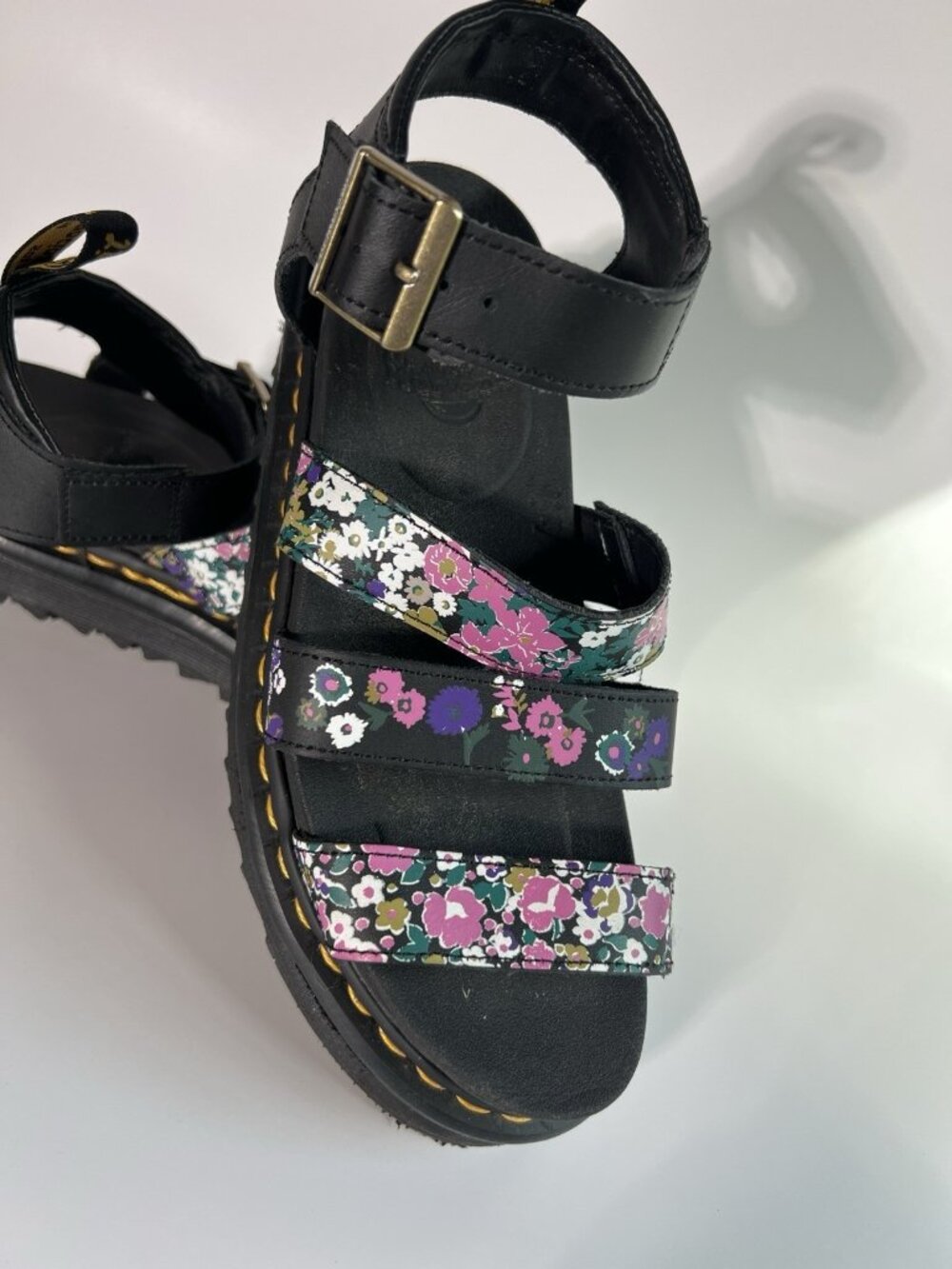 Dr Martens Blaire Women's Floral Print Leather Platform Gladiator Sandals US 8 - Picture 9 of 16